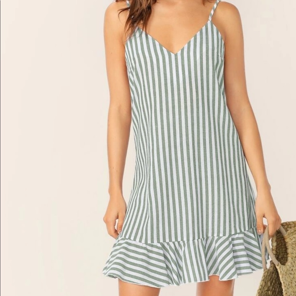 Mint Striped Shift Dress
